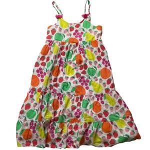 Mini Boden Tiered Tassel Dress Tutti Fruitti 11-12Y Girls Youth Colorful Flowy